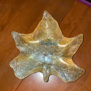 BADASH GLASS GOLD LEAF TRINKET DISH